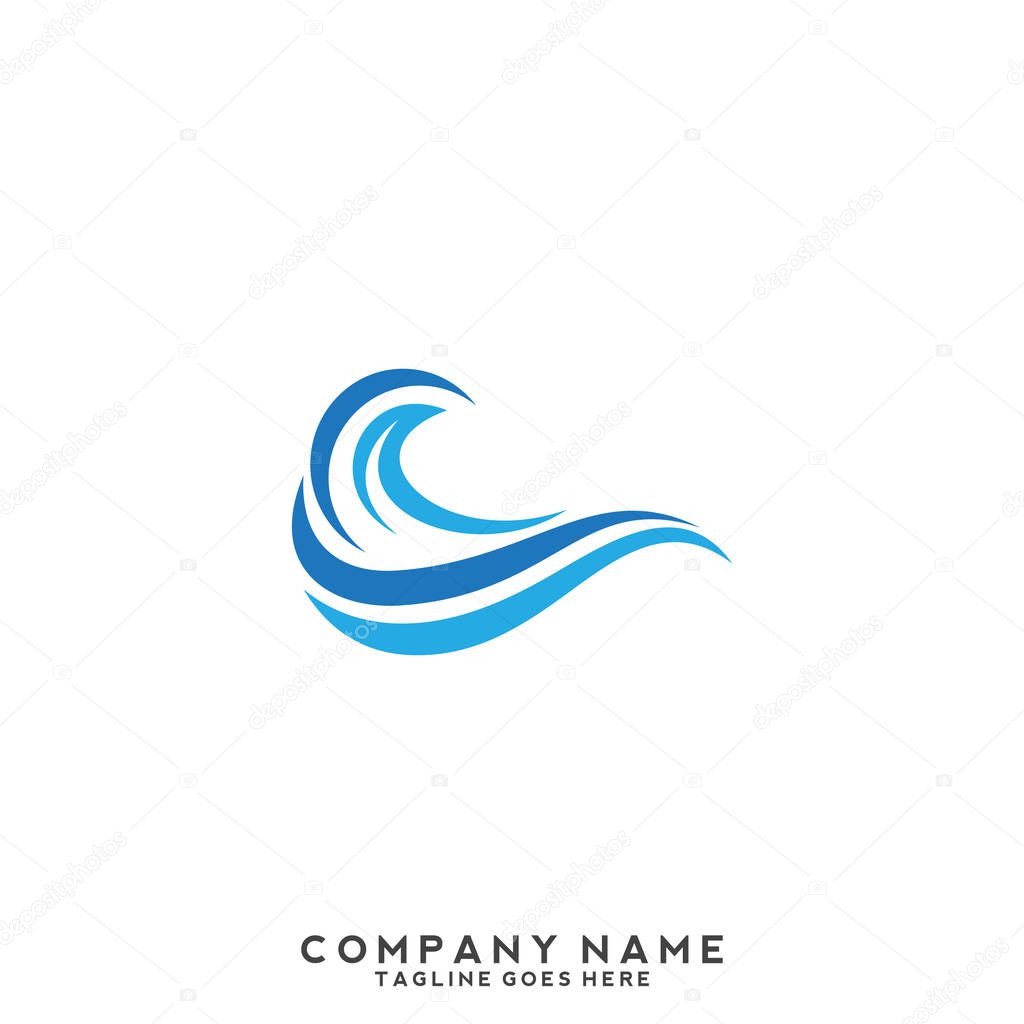 Water wave Logo Template.