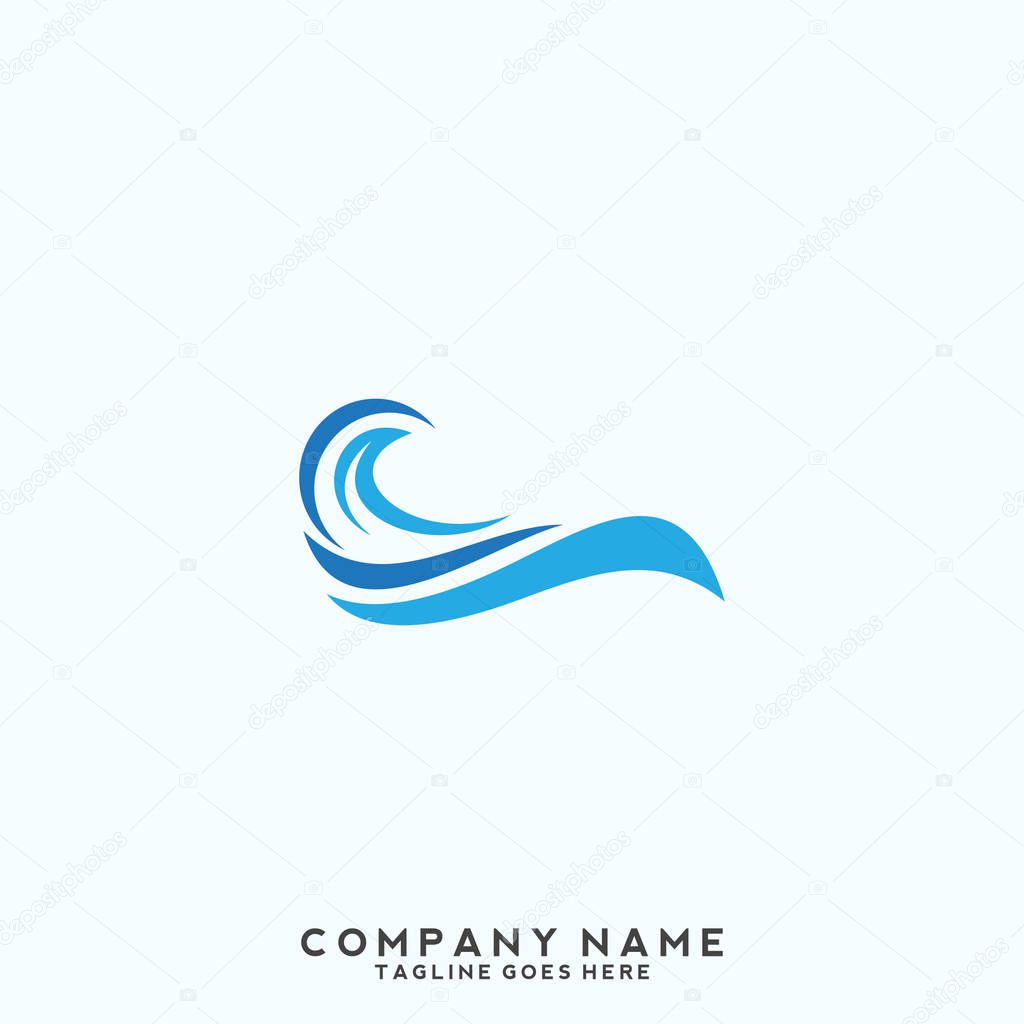 Water wave Logo Template.