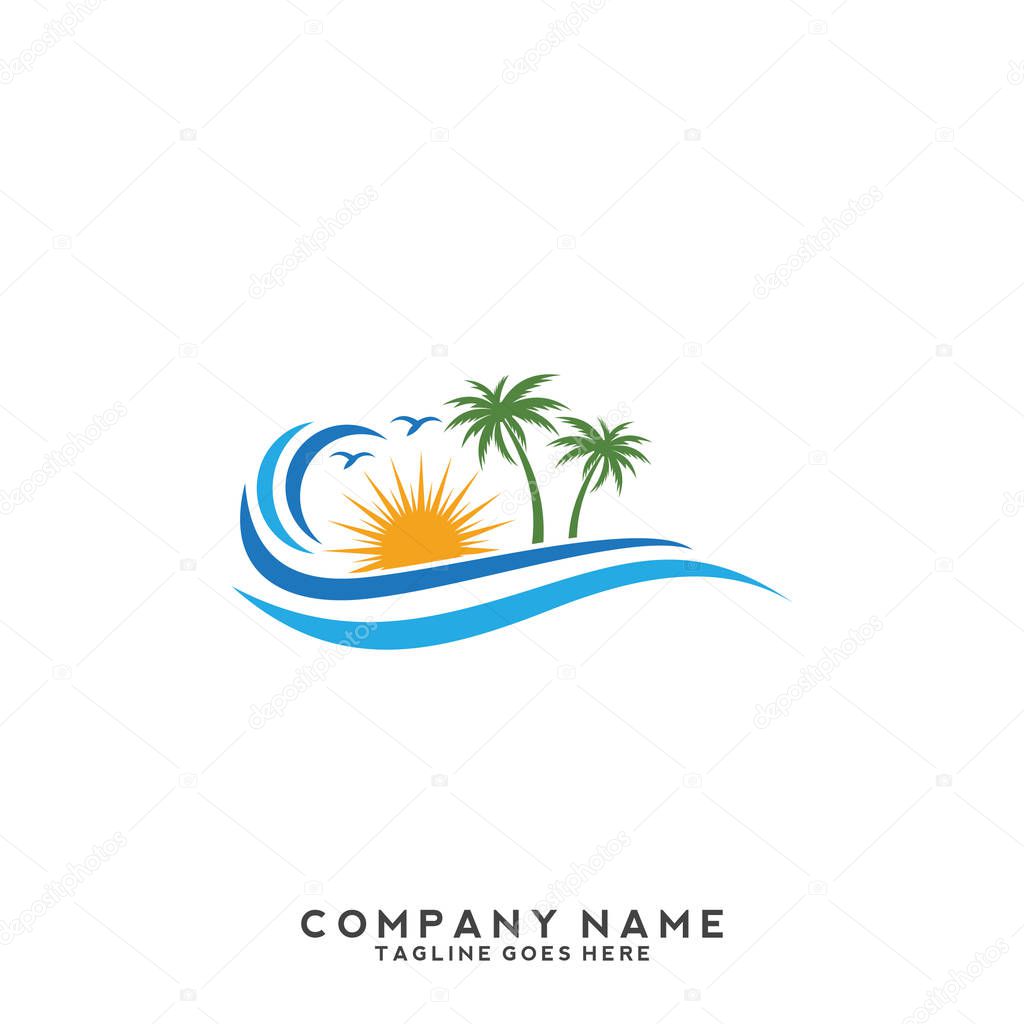 Water wave Logo Template.