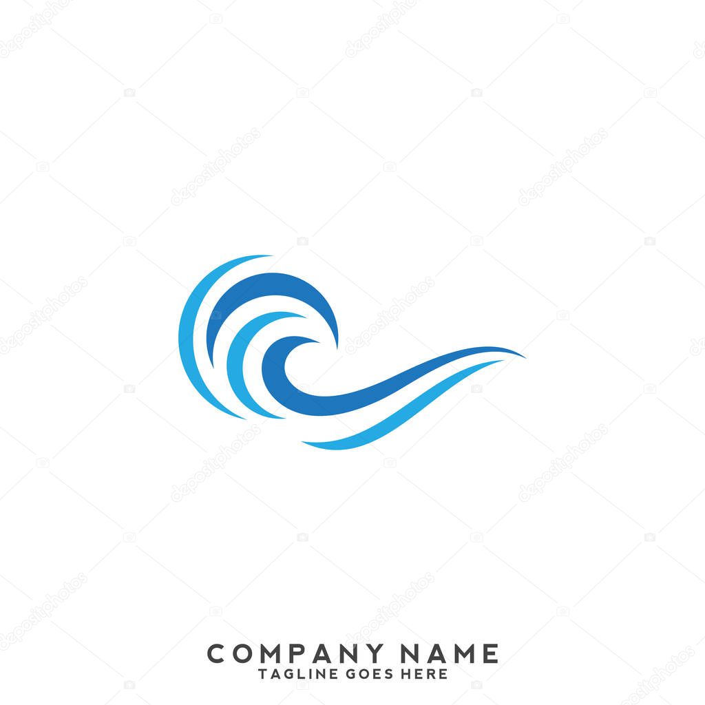 Water wave Logo Template.