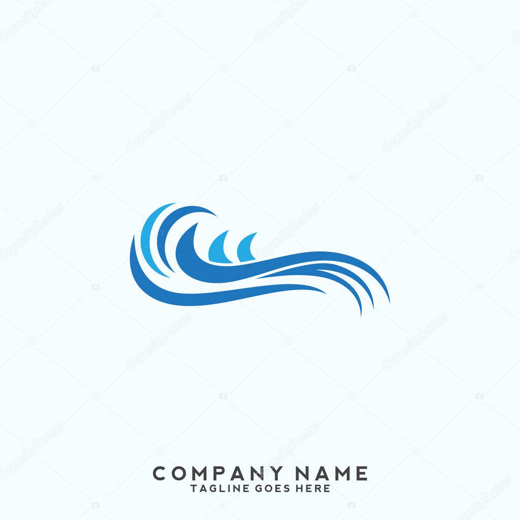Water wave Logo Template.