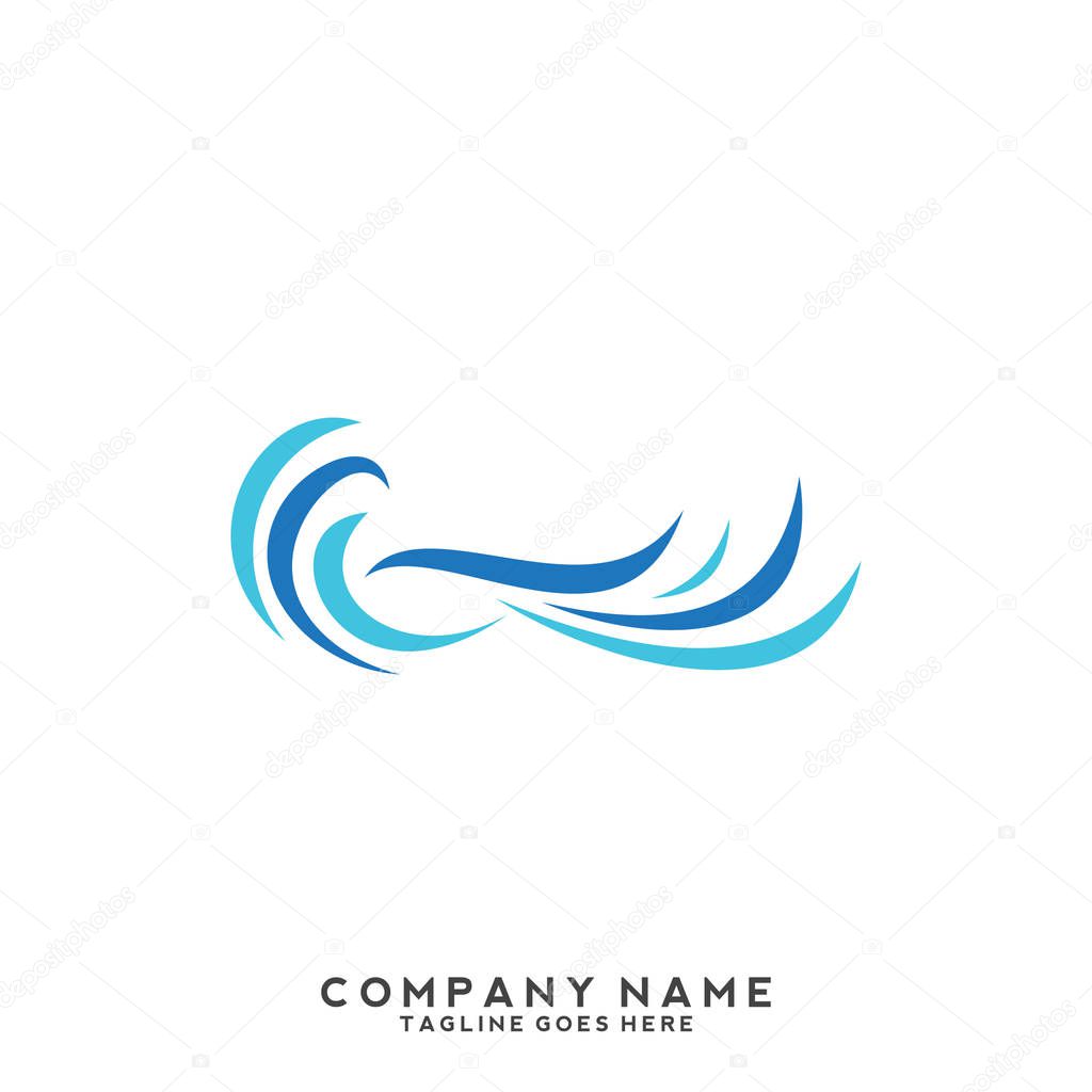 Water wave Logo Template.