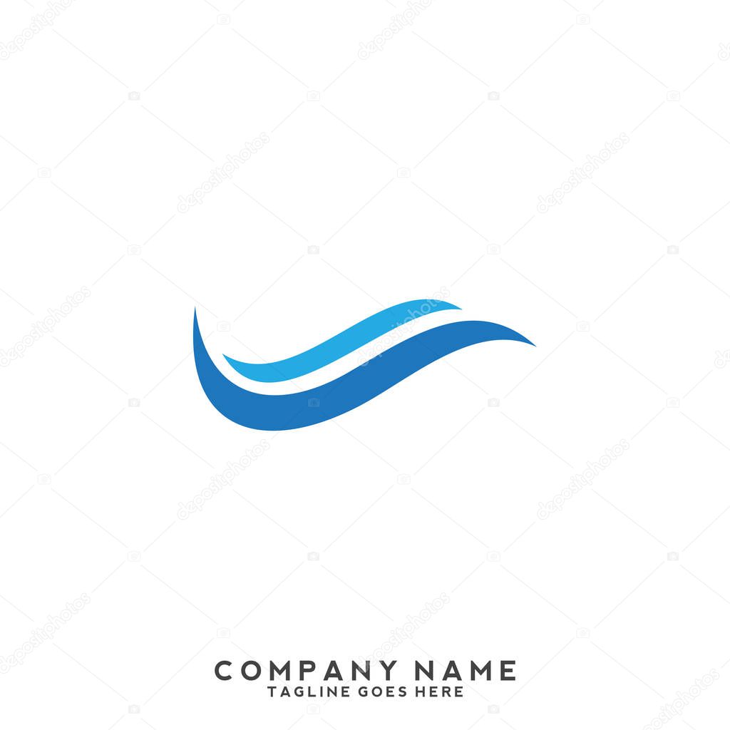 Water wave Logo Template.