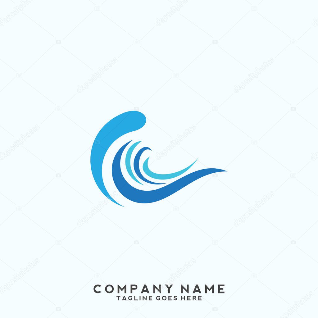 Water wave Logo Template.