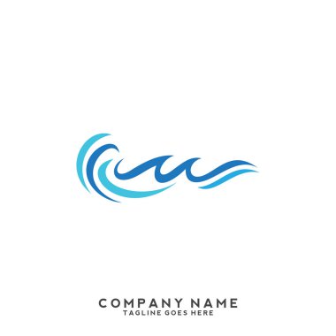 Su dalgası logo şablonu.