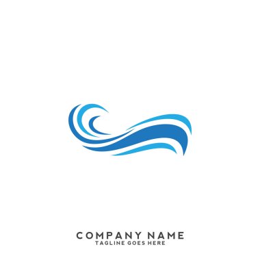 Su dalgası logo şablonu.