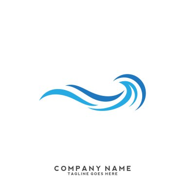 Su dalgası logo şablonu.