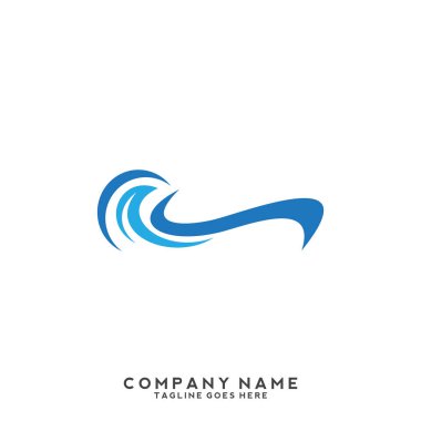 Su dalgası logo şablonu.