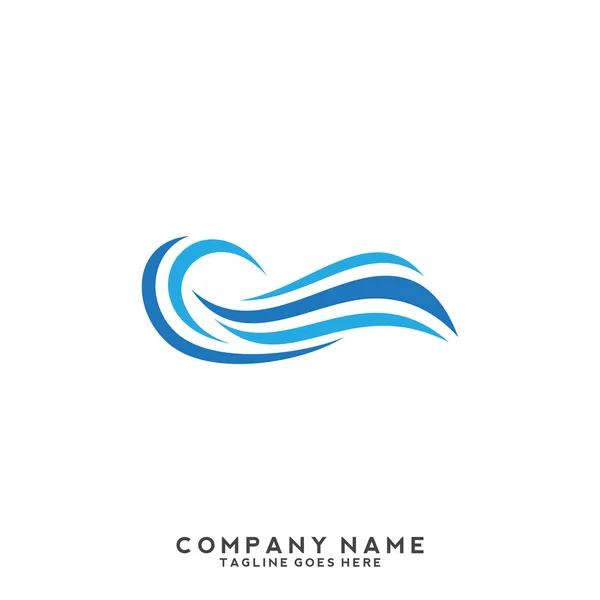 Water Wave Logo Template — Stock Vector