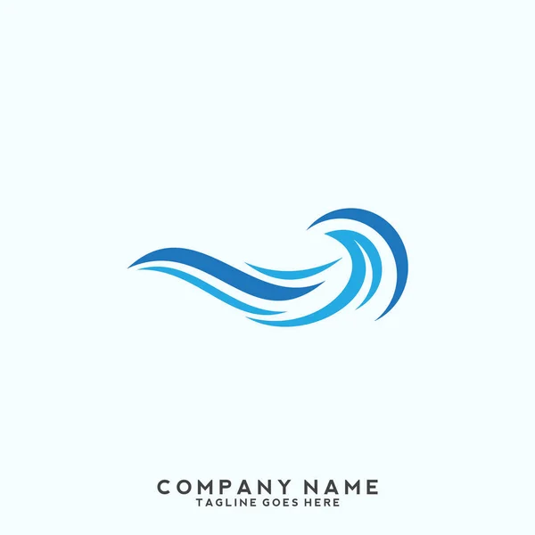 Logotipo Onda Água Modelo —  Vetores de Stock