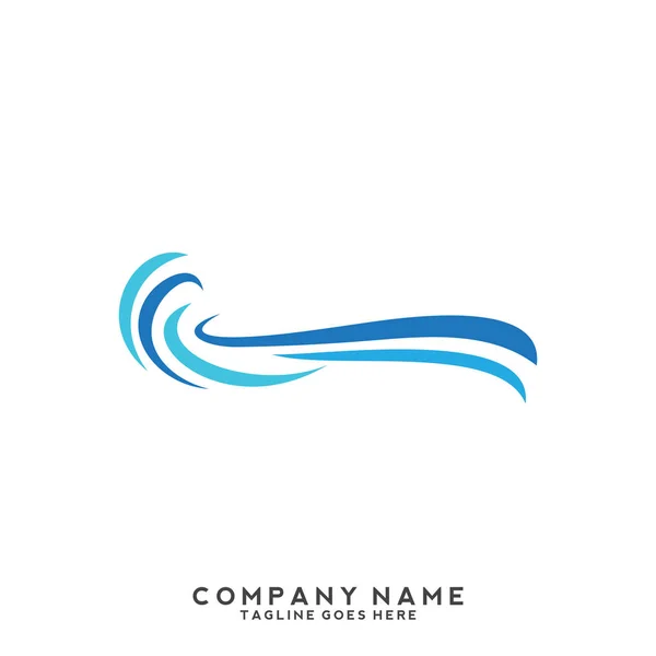 Water Wave Logo Template — Stock Vector