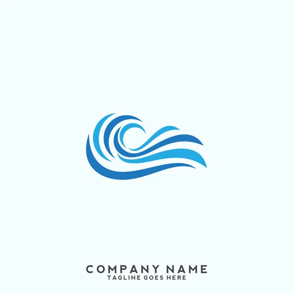 Acqua Onda Logo Template — Vettoriale Stock