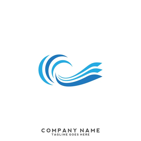 Acqua Onda Logo Template — Vettoriale Stock