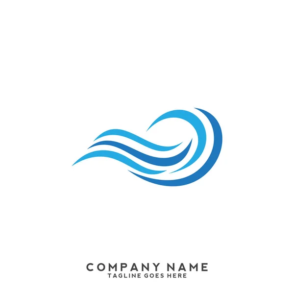 Water Wave Logo Template — Stock Vector