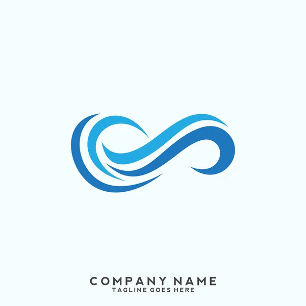 Acqua Onda Logo Template — Vettoriale Stock