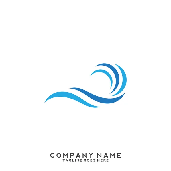 Water Wave Logo Template — Stock Vector