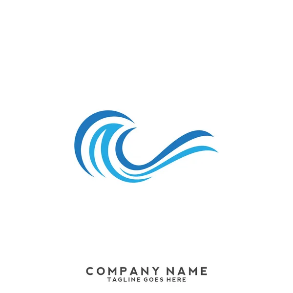 Vorlage Für Das Logo Der Wasserwelle — Stockvektor
