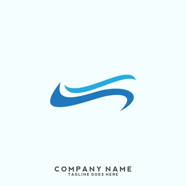 Water Wave Logo Template — Stock Vector