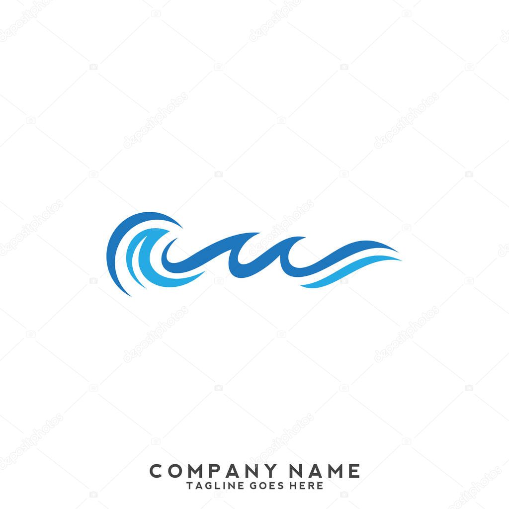 Water wave Logo Template.