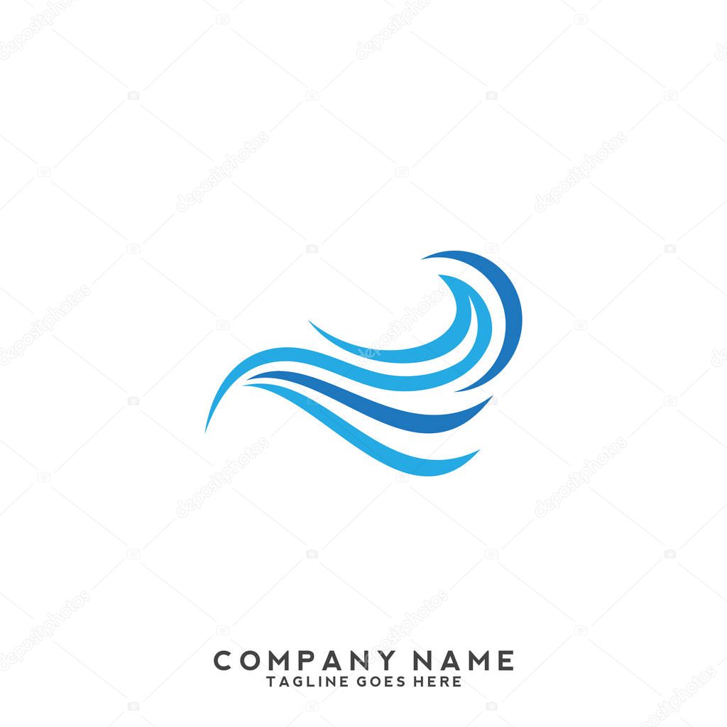 Water wave Logo Template.