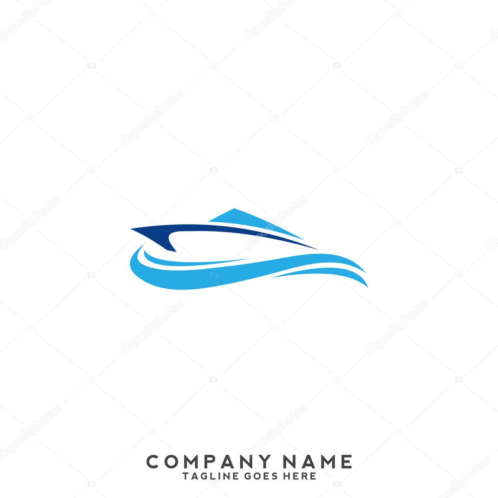 Boat logo template,ship icon design,illustration element-vector