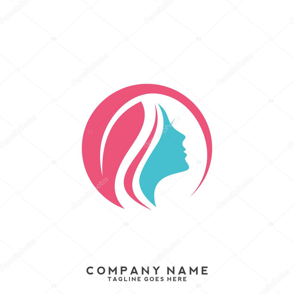 Beauty Women face character Logo Template, logo design inspiration.
