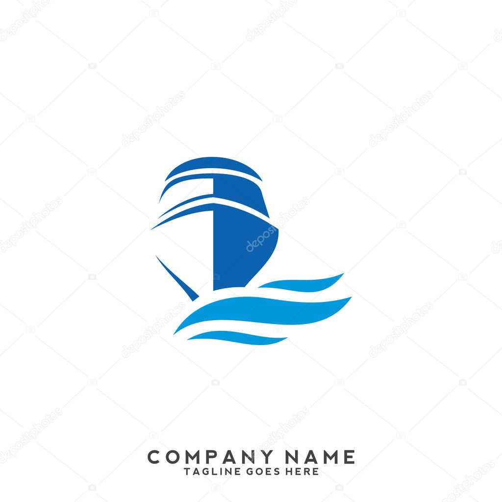 Boat logo template,ship icon design,illustration element-vector.