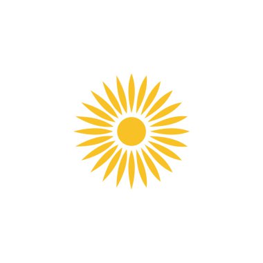 Güneş Logo tasarım şablonu.