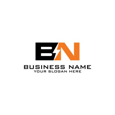 Elektrik şablon vektörü ile Bn İlk logo kavramı.