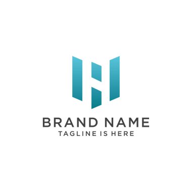 H harfi logo tasarım şablonu elementleri.
