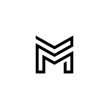 M harfi logo tasarım şablonu elementleri.