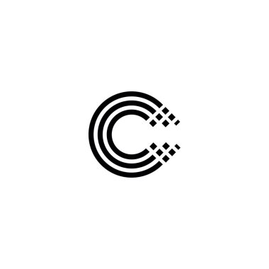 C harfi logo tasarım şablonu elementleri.