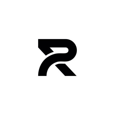 R harfi logo tasarım şablonu elementleri.