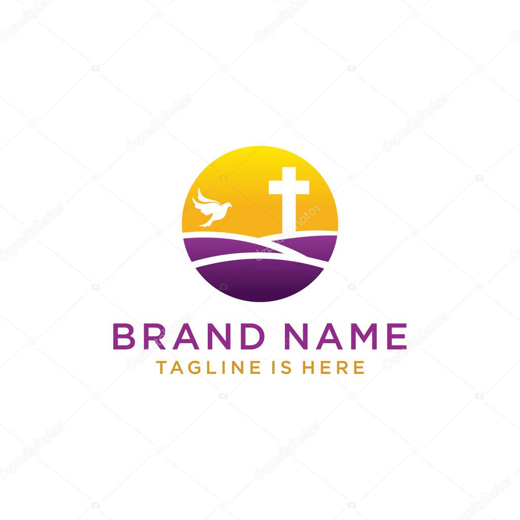 Church vector logo symbol graphic abstract template.