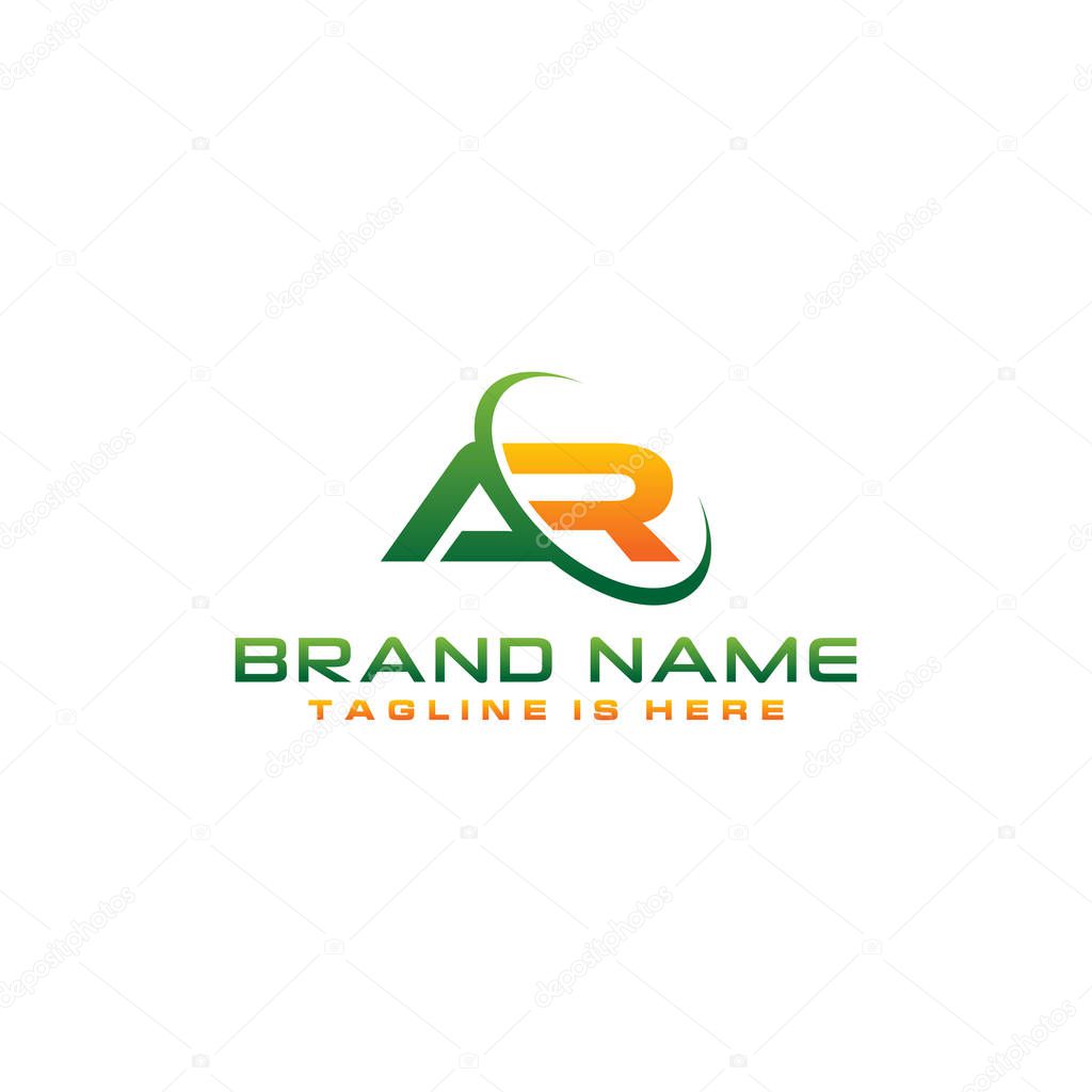 Letter AR logo icon design template elements.
