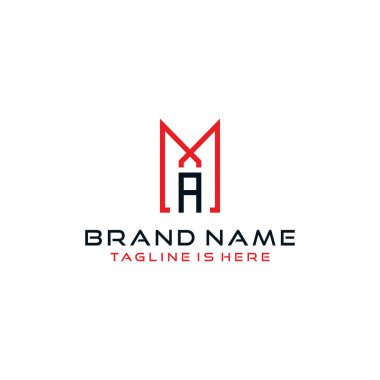 Ma Harfi logo tasarım şablonu elementleri.