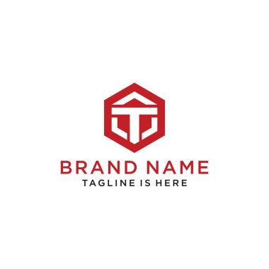 T harfi logo tasarım şablonu elementleri.