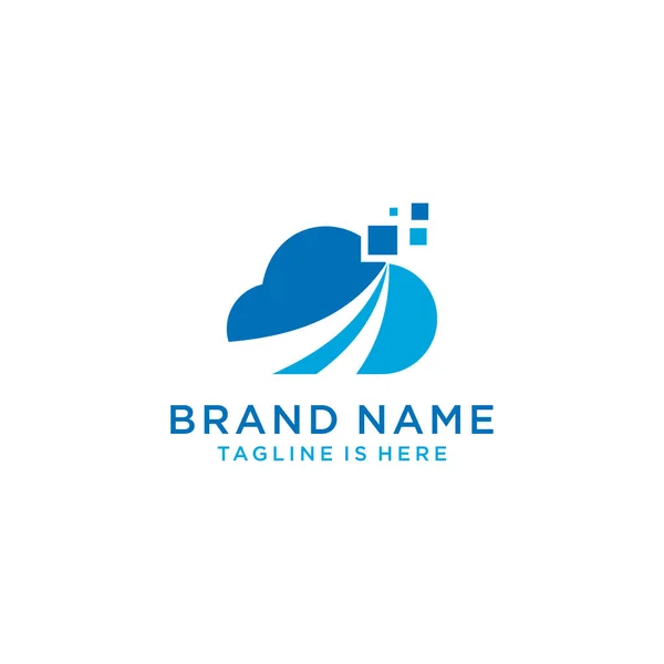 Cloud Elegante Logo Icone — Vettoriale Stock