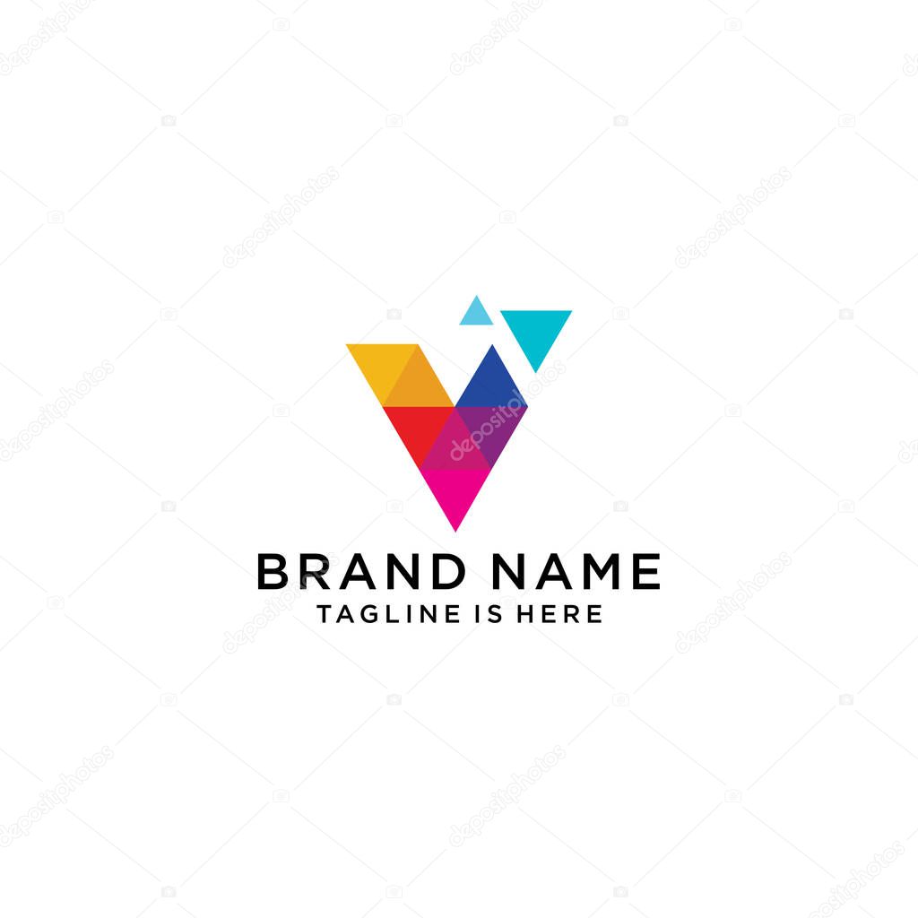 Letter V logo icon design template elements.