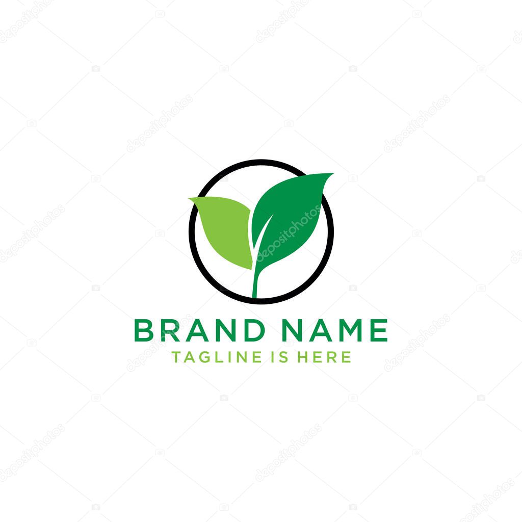 Grass logo design template.