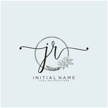 Küçük Harf İlk Güzellik Monogramı ve zarif logo tasarımı, ilk imzadan oluşan el yazısı logosu, düğün, moda, çiçek ve botanik yaratıcı şablon tasarımı.