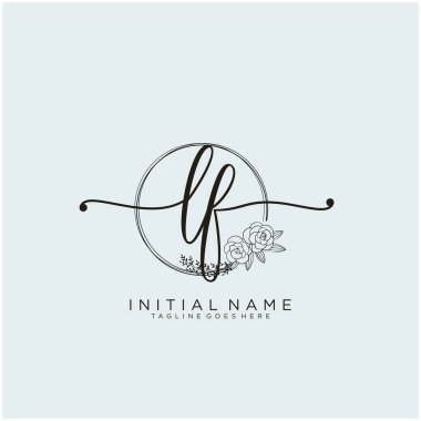 Eğer Mektup İlk Güzellik Monogramı ve zarif logo tasarımı, ilk imzadan oluşan el yazısı logosu, düğün, moda, çiçek ve botanik yaratıcı şablon tasarımı.