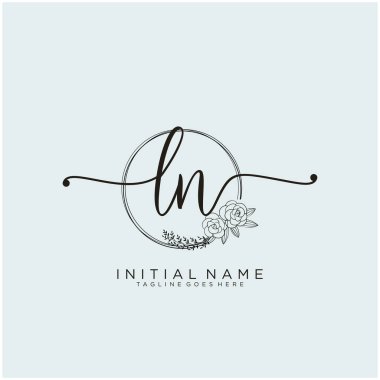 LN Letter Initial beauty monogram and elegant logo design, handwriting logo of initial signature, wedding, fashion, floral and botanical with creative template design. clipart