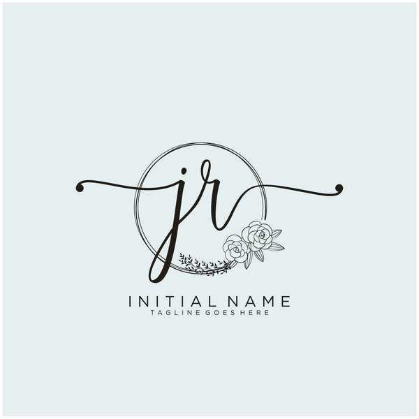 Письмо JR Первоначальная монограмма красоты и элегантный дизайн логотипа, почерк логотипа первоначальной подписи, свадьба, мода, цветочные и ботанические с креативным дизайном шаблона
.