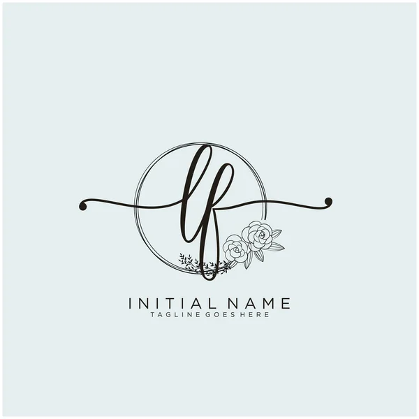 Lettre Monogramme Beauté Initial Design Élégant Logo Logo Manuscrit Signature — Image vectorielle