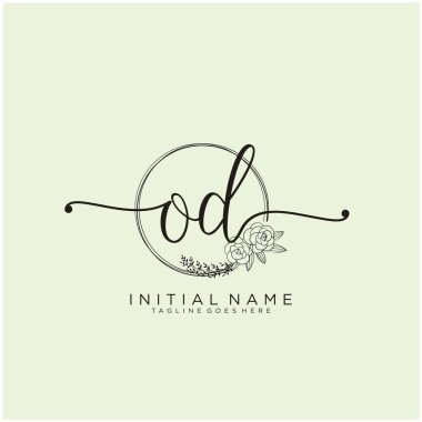 Eski Mektup İlk Güzellik Monogramı ve zarif logo tasarımı, ilk imzadan oluşan el yazısı logosu, düğün, moda, çiçek ve botanik yaratıcı şablon tasarımı.