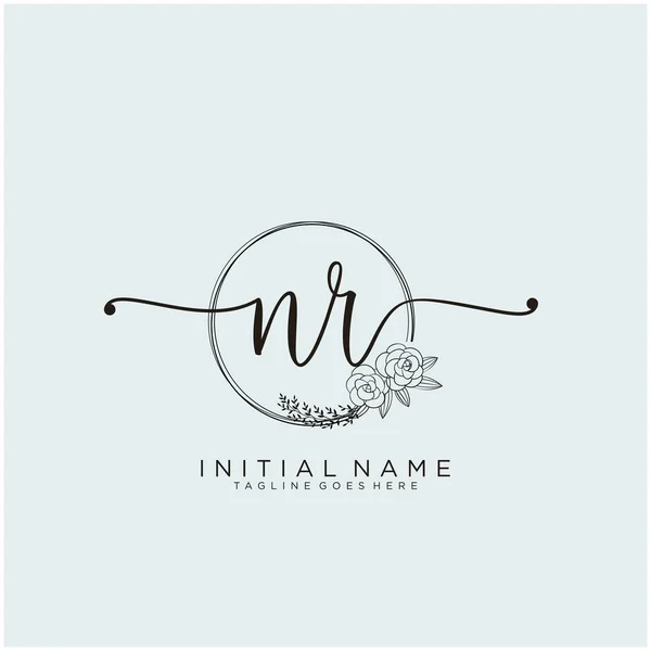 Letter Initial Beauty Monogram Elegant Logo Design Handwriting Logo Initial — Stock Vector