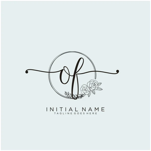 Letter Initial Beauty Monogram Elegant Logo Design Handwriting Logo Initial — Stock Vector