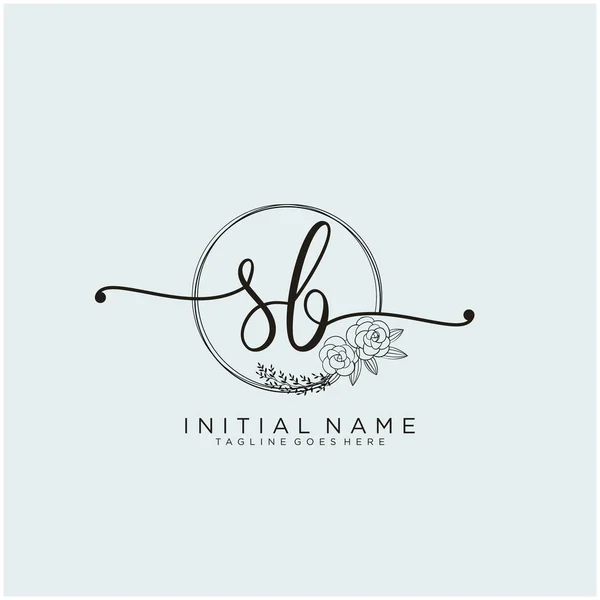 Letter Monograma Belleza Inicial Diseño Logotipo Elegante Logotipo Escritura Mano — Vector de stock