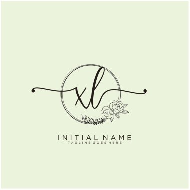 XI Letter İlk Güzellik Monogramı ve zarif logo tasarımı, ilk imzadan oluşan el yazısı logosu, düğün, moda, çiçek ve botanik yaratıcı şablon tasarımı.